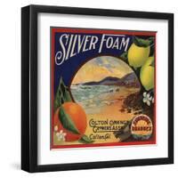 Silver Foam Brand - Colton, California - Citrus Crate Label-Lantern Press-Framed Art Print