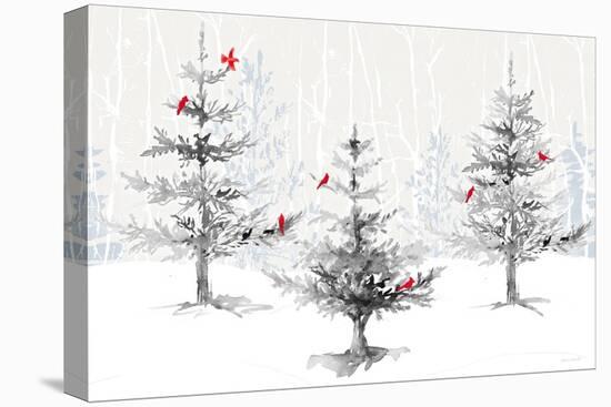 Silver Forest with Cardinals-Lanie Loreth-Stretched Canvas