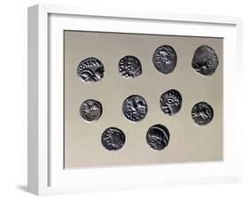 Silver Gallic Coins, Gallic Coins-null-Framed Giclee Print