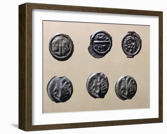 Silver Gallic Coins, Gallic Coins-null-Framed Giclee Print