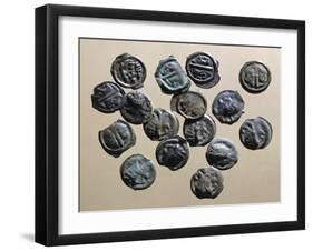 Silver Gallic Coins, Gallic Coins-null-Framed Giclee Print