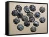 Silver Gallic Coins, Gallic Coins-null-Framed Stretched Canvas