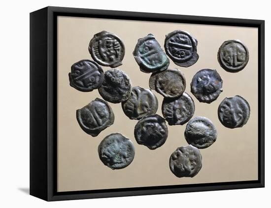 Silver Gallic Coins, Gallic Coins-null-Framed Stretched Canvas