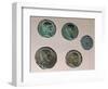 Silver Gallo-Roman Coins with Male Profiles, Roman Coins-null-Framed Giclee Print