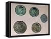Silver Gallo-Roman Coins with Male Profiles, Roman Coins-null-Framed Stretched Canvas