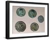 Silver Gallo-Roman Coins with Male Profiles, Roman Coins-null-Framed Giclee Print