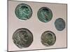 Silver Gallo-Roman Coins with Male Profiles, Roman Coins-null-Mounted Giclee Print