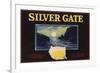 Silver Gate Brand - El Cajon, California - Citrus Crate Label-Lantern Press-Framed Premium Giclee Print