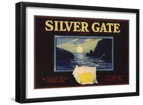 Silver Gate Brand - El Cajon, California - Citrus Crate Label-Lantern Press-Framed Art Print