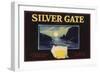 Silver Gate Brand - El Cajon, California - Citrus Crate Label-Lantern Press-Framed Art Print