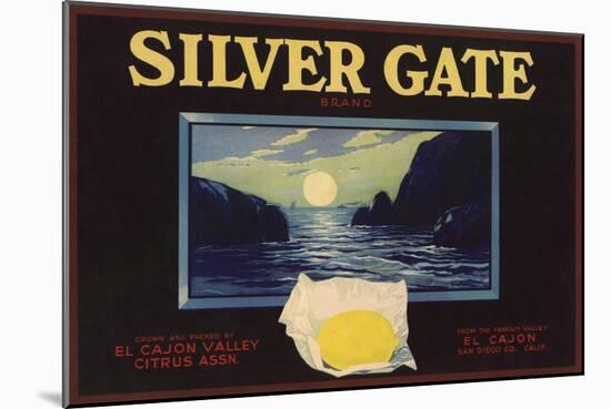 Silver Gate Brand - El Cajon, California - Citrus Crate Label-Lantern Press-Mounted Art Print