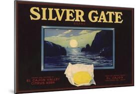 Silver Gate Brand - El Cajon, California - Citrus Crate Label-Lantern Press-Mounted Art Print