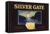 Silver Gate Brand - El Cajon, California - Citrus Crate Label-Lantern Press-Framed Stretched Canvas