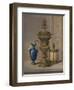 'Silver Gilt & Jewelled Vase, Porcelain Vase, Cigar Casket', 1863-Robert Dudley-Framed Giclee Print