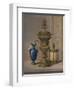 'Silver Gilt & Jewelled Vase, Porcelain Vase, Cigar Casket', 1863-Robert Dudley-Framed Giclee Print