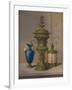 'Silver Gilt & Jewelled Vase, Porcelain Vase, Cigar Casket', 1863-Robert Dudley-Framed Giclee Print