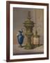 'Silver Gilt & Jewelled Vase, Porcelain Vase, Cigar Casket', 1863-Robert Dudley-Framed Giclee Print