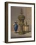 'Silver Gilt & Jewelled Vase, Porcelain Vase, Cigar Casket', 1863-Robert Dudley-Framed Giclee Print