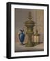 'Silver Gilt & Jewelled Vase, Porcelain Vase, Cigar Casket', 1863-Robert Dudley-Framed Giclee Print