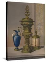 'Silver Gilt & Jewelled Vase, Porcelain Vase, Cigar Casket', 1863-Robert Dudley-Stretched Canvas