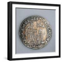 Silver Giustina, Valued at Eight Lire, or 160 Soldi, Minted in Venice under Doge Pasquale Cicogna-null-Framed Giclee Print