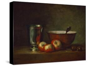 Silver Goblet with Apples-Jean-Baptiste Simeon Chardin-Stretched Canvas