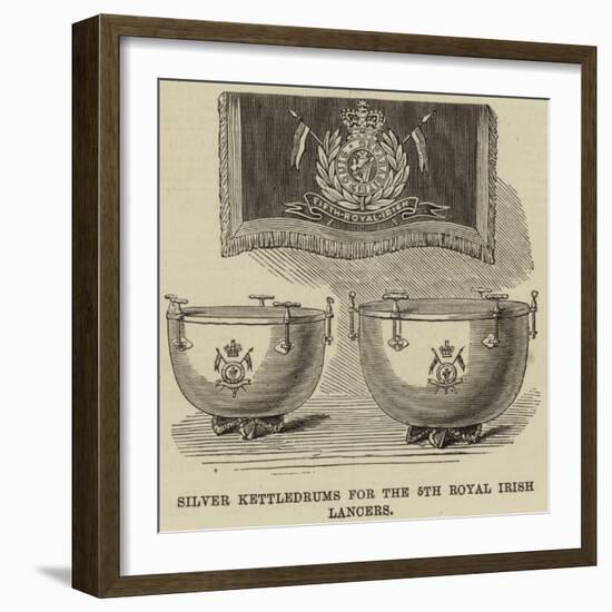 Silver Kettledrums for the 5th Royal Irish Lancers-null-Framed Giclee Print