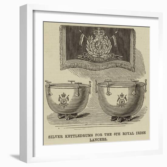 Silver Kettledrums for the 5th Royal Irish Lancers-null-Framed Giclee Print