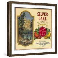 Silver Lake Orange Label - Lemon Cove, CA-Lantern Press-Framed Art Print