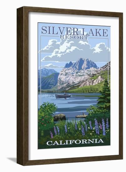 Silver Lake Resort, California - Summer Scene-Lantern Press-Framed Art Print