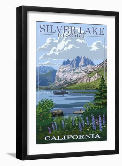 Silver Lake Resort, California - Summer Scene-Lantern Press-Framed Art Print