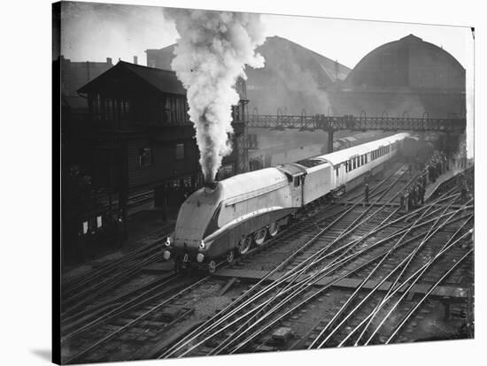 Silver Link Train Leaves King's Cross Station-null-Stretched Canvas