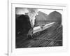 Silver Link Train Leaves King's Cross Station-null-Framed Photographic Print