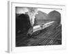 Silver Link Train Leaves King's Cross Station-null-Framed Photographic Print