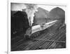 Silver Link Train Leaves King's Cross Station-null-Framed Photographic Print