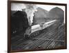 Silver Link Train Leaves King's Cross Station-null-Framed Photographic Print