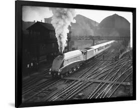 Silver Link Train Leaves King's Cross Station-null-Framed Photographic Print
