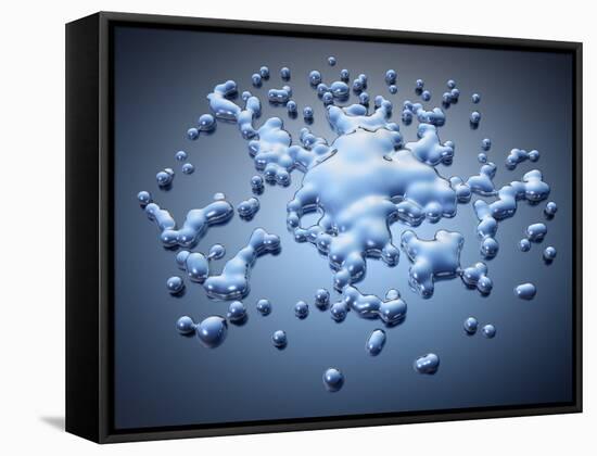 Silver Liquid-Kulka-Framed Stretched Canvas