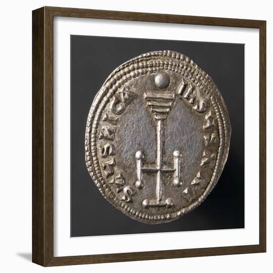 Silver Miliare of Emperor Basil I, Depicting Cross, Recto, Byzantine Coins, 9th Century-null-Framed Giclee Print
