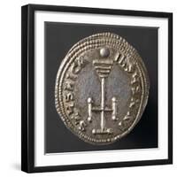 Silver Miliare of Emperor Basil I, Depicting Cross, Recto, Byzantine Coins, 9th Century-null-Framed Giclee Print