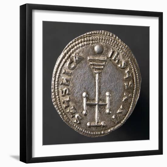 Silver Miliare of Emperor Basil I, Depicting Cross, Recto, Byzantine Coins, 9th Century-null-Framed Giclee Print