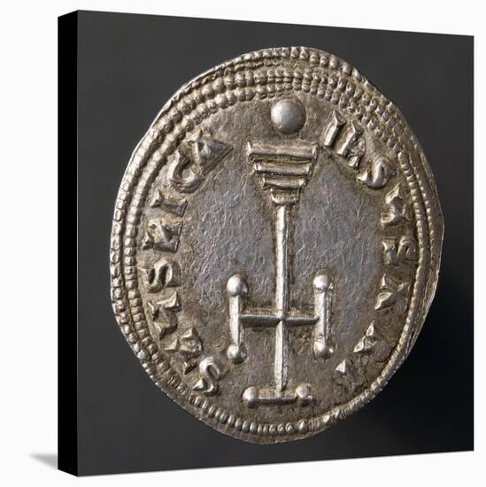 Silver Miliare of Emperor Basil I, Depicting Cross, Recto, Byzantine Coins, 9th Century-null-Stretched Canvas
