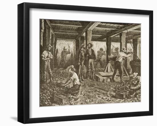 Silver Mining in Nevada, C.1870, from 'American Pictures', Published by the Religious Tract…-null-Framed Giclee Print