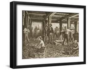 Silver Mining in Nevada, C.1870, from 'American Pictures', Published by the Religious Tract…-null-Framed Giclee Print