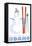 Silver Mountain, Idaho, Snowman with Skis-Lantern Press-Framed Stretched Canvas