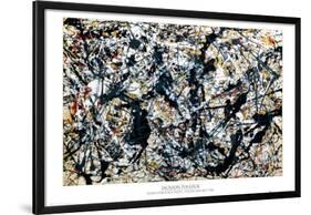 Silver On Black-Jackson Pollock-Lamina Framed Poster