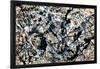 Silver On Black-Jackson Pollock-Framed Poster
