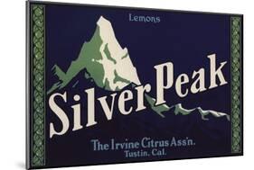 Silver Peak Brand - Tustin, California - Citrus Crate Label-Lantern Press-Mounted Art Print