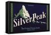 Silver Peak Brand - Tustin, California - Citrus Crate Label-Lantern Press-Framed Stretched Canvas