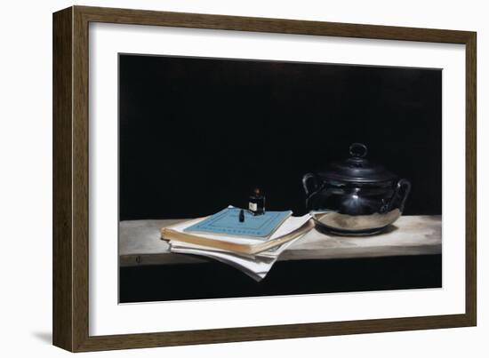 Silver Pot, Paper, Pen and Ink, 2009-James Gillick-Framed Giclee Print